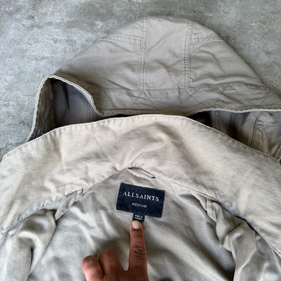 ALL SAINTS Skyler Parka Womens Coat Trench Jacket Cotton Size M - Picture 6 of 8